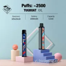 Thiết bị vape dùng một lần Tugboat 2500 Puffs XXL Bán buôn